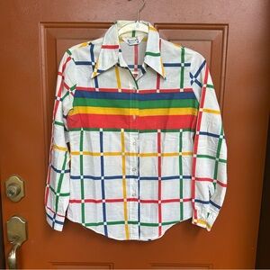 Vintage Rainbow color Plaid Shirt